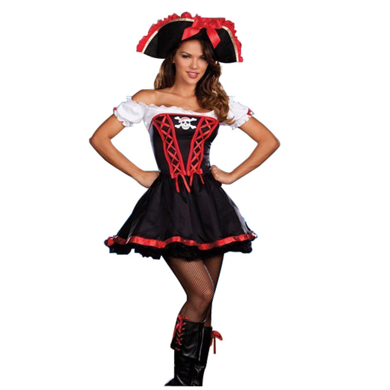 Halloween Female Pirates Costumes Set Party Stage Game Role Playing Cos 7124