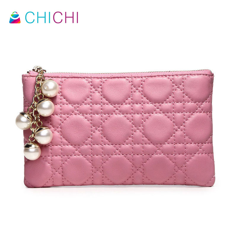CHICHI Genuine Leather Women Wallets Zipper Coin Purses Luxury 2016 Ladies font b Plaid b font