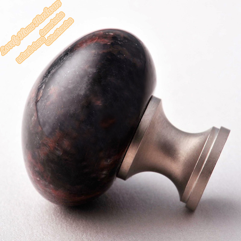 Buy 32mm Polished Stone Knob Tan Brown Granite