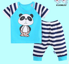 2016 New Baby boy clothes t-shirt+pants suit Clothing Sets summer Star Printed Clothes newborn sport suits