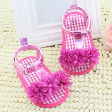 2015 New Fashion Hot Selling Baby Girl Floral Summer Sandals Crib Soft Sole Non slip Princess