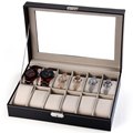 Hot Sale Elegant Watch Box Jewelry Storage Holder Organized 12 Grids PU Leather Display Box Watch