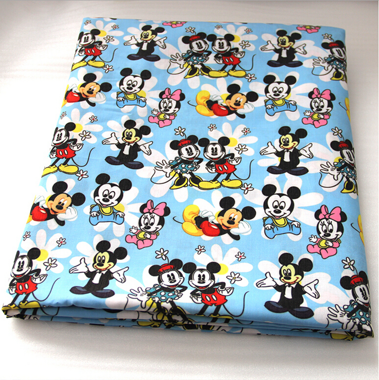 42193 50*147cm cartoon mickey and minnie mouse fabric patchwork printed cotton fabric for Tissue Kids Bedding home textile