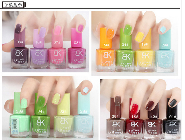 BK 42 Candy Colors Fast Dry Nail Polish Aroma Gel Nail polish Set Finger Nail Varnish Nail Art for Beauty 500pcs