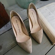 2016 women’s high-heels single shoes pointed toe velvet formal party shoes