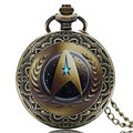 Vintage Classic Star Trek Theme Bronze Quartz Pocket Watch Antique Fob Watches Men Women Gift With