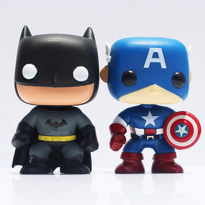 2pcs/lot Funko POP Superheroes Batman Captain America PVC Doll Figure Model Toys 4