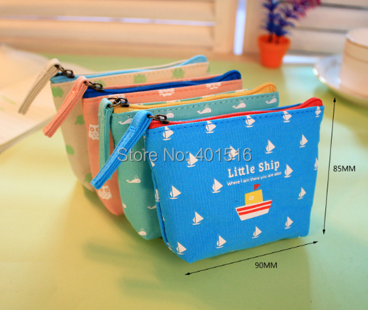 2014 New Korea Style Square Cute Happy Family Small Purse / Coin Bag