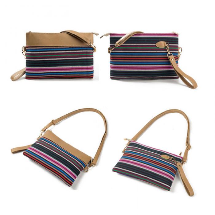 Designer Women Handbag Shoulder Bag Crossbody Sling Nylon Stripe Bohemia Envelope Small Bags ...