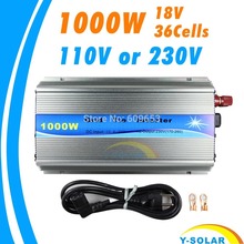 Grid Tie Inverter 1000W MPPT function Pure Sine Wave 110V OR 220V output 18V Input Micro On Grid Tie Inverter 18V 36 Solar Cells