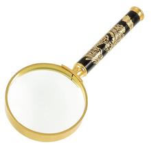 2015 Hot 15X Metal Frame Dragon Pattern Handle Magnifying Glass Magnifier 50mm Magnifier