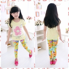 2015 Children s Clothing Girl Pants New Arrive Printing Flower Girls Leggings Toddler Classic Legging 2