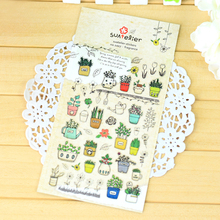 Fragrant potted DIY Kawaii sticker 1 sheet high quality South Korea self adhesive scrapbook epoxy sticker design about gardening