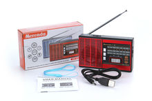 Free Shipping Red FM AM SW 3 BAND RADIO USB TF CARD MP3 PLAYER MR K36UR