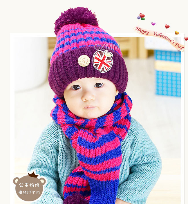 Lovely Cartoon Thickening Knit Baby Cap Winter Kid...
