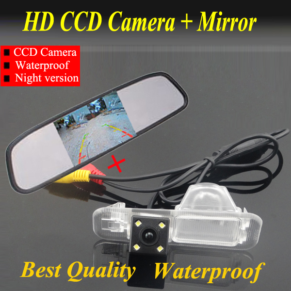 Promotion SONY CCD Car rear view camera for KIA K2 Rio Sedan waterproof night version +4.3 inch Color LCD Car Mirror Monitor