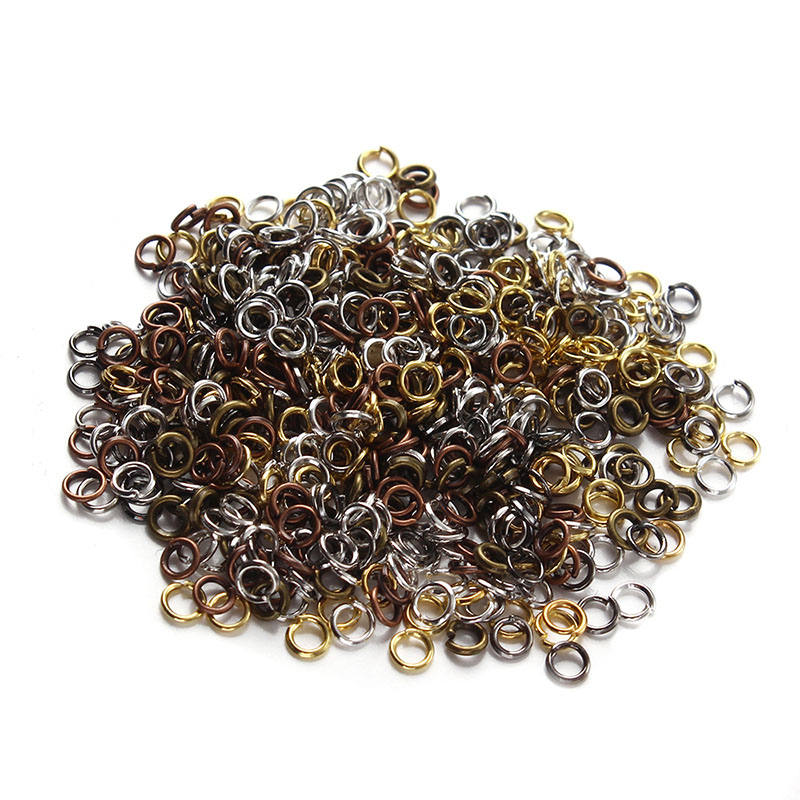 6colors 3~10mm Bronze/Silver/Gold/Rhodium/gunmetal/copper Open Jump Rings Connectors for DIY Jewelry Findings & Components F2973