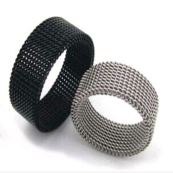 HOT SALE Hight Qulity Metal Silver Black Soft Titanium Alloy Reticular Exquisite Steel Male Ring for