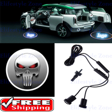 2 x CREE Punisher Skull Car LED Laser Logo Lights Door Welcome Ghost Shadow Projector Courtesy Lights for All the Car Models