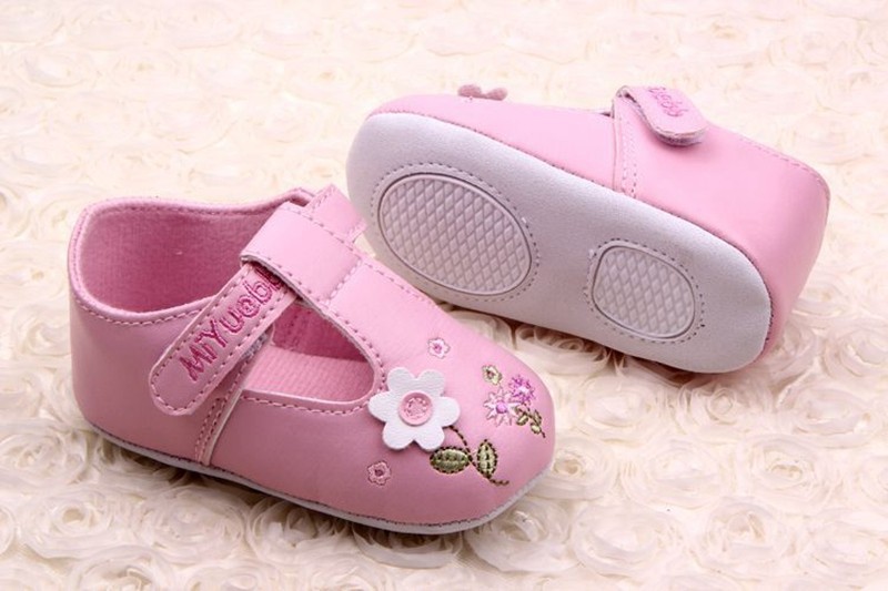 Pretty Pink Flower Kids Leather Shoes Baby Girl Sapato Bebe Menina Baby Moccasins Scarpe Neonata Baby Girl First Walkers Shoes