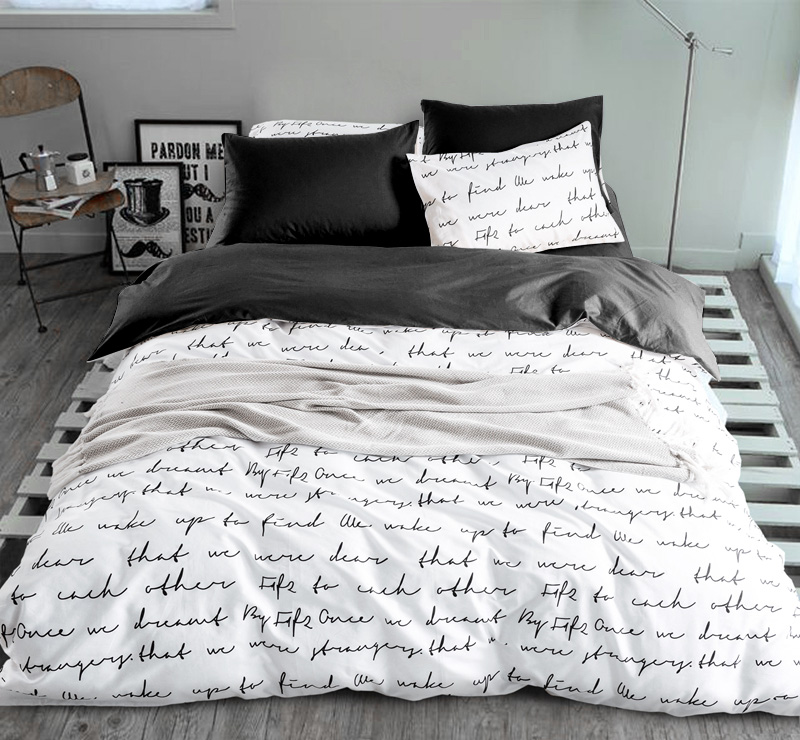 Letter Printing Bedding Sets Duvet Cover Set Linens Ru Usa Size