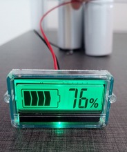 Battery Tester capacity monitor meter with LCD Indicator for 3-7 cells Li-Polymer,Li-ion,12V/24V Lead-Acid,GEL,VRLA battery