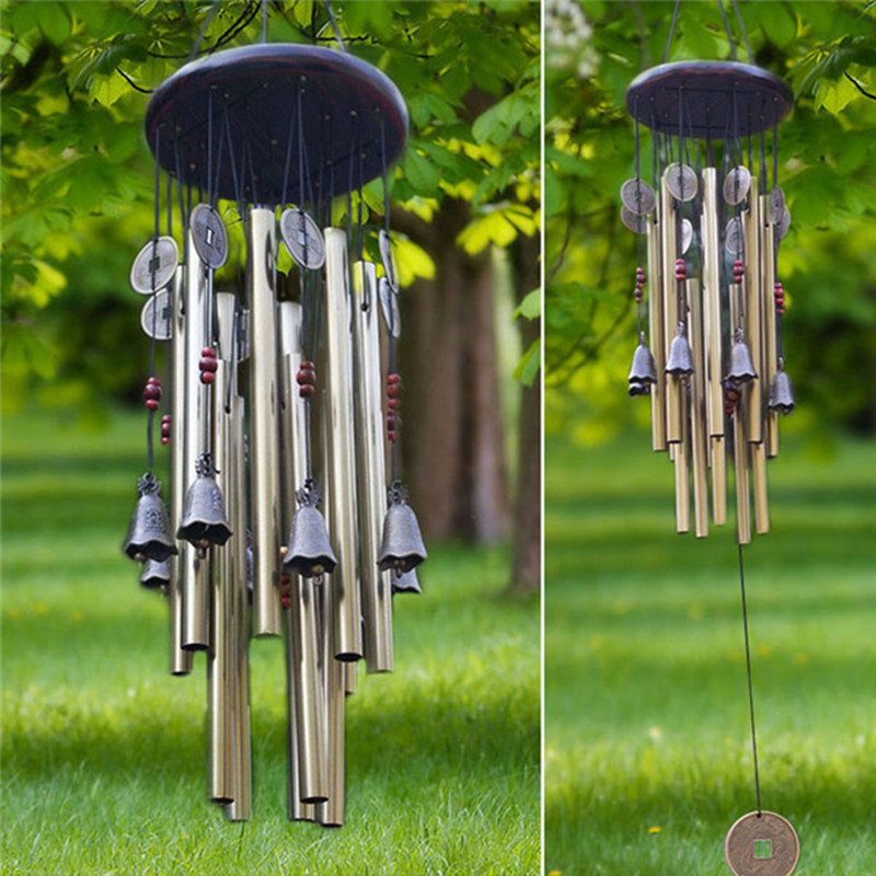 13 Tubes 7 Bells Wind Chime Copper Craft Yard Garden Outdoor Living