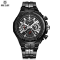 MEGIR Famous Brand Chronograph Stainless Steel Men Quartz Waterproof Watches Sport Fashion Multifunction Travel Time Watches