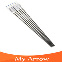 Wholesale 6pcs lot Replaceable Arrowhead 30 Length Carbon Arrow 500 Spine Hunting Or Practice Archery For