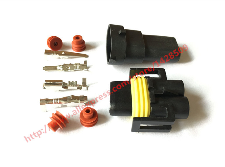 5 Set Delphi 2 Pin Kit Female Male 880 Socket Connector Fog Lamp Light H11 H8 H9 Lamp Socket 6695