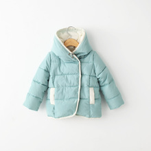 Free shipping new 2014 winter baby clothing girls cotton thick padded coat children Quilted hooded outerwear