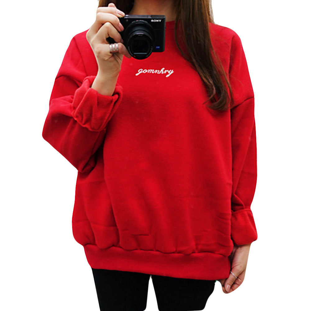 >A short letter half Korean printing long sleeved Pullover Sweater<