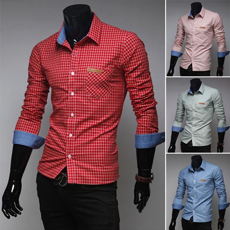 New 2015 Famous Brand Autumn Men Slim Fit 4Color L...