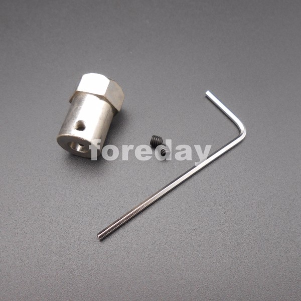 Description Picture 6 of item5PCS M5 Iron electroplating Wheel Shaft Motor Hexagonal HEX Coupling Coupler L:12mm+2 spanners wrench 5MM 5PCS/LOT HQ *FD428X5+2