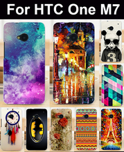 New Arrival Hot Painted Case For HTC One M7 Mobile Phone Case / Cover Case FOR HTC One M7 801e / Hard PC Case Free Shipping