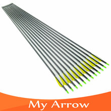 Changeable Arrowheads 12pcs 31 Spine 400 Carbon Shaft Arrow Hunting Archery With Plastic Feather For Compound
