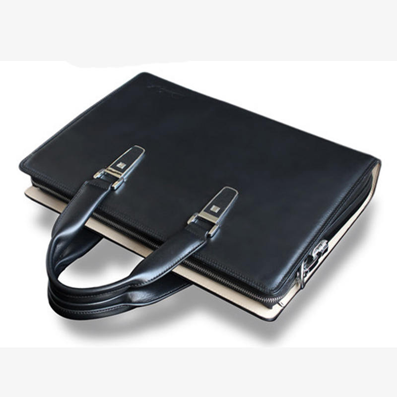 New 2015 Men bag Genuine Leather Handbag Laptop Bag Men Messenger Bags Leather Briefcase Shoulder Crossbody Bags Coded Lock