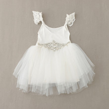 2016 Retailer Sweet Toddler Baby Girls pink blue , white Style Dress Casual Fashion Dresses Easter Dress 90-100-110-120-130