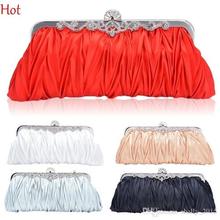 Fashion Elegant Evening Bags Handbag Clutch Ladies Purse Ruffled Bag Bridesmaid Wedding Bags Red White Crossbody Bag SV009929