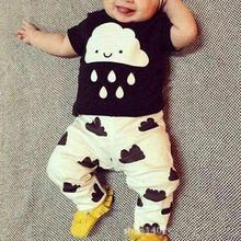 New style summer baby boys girls clothes t-shirt + pants cotton suit children set Kids clothing bebe next infant clothing WY2