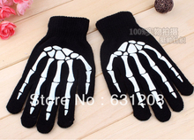 Skull gloves man glove women black guantes men luva luvas mitten craneo Paw Halloween cosplay gloves cheap top cranio crane