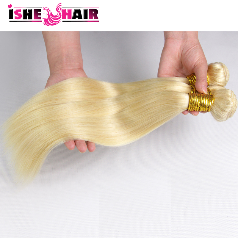 Unprocessed Blonde Brazilian Virgin Hair Straight 613 Blonde Virgin Brazilian Hair Weave 3 Bundles Cheap Human Hair 100g/Bundles