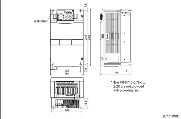 FR-F740-1.5K-CHT dimensions