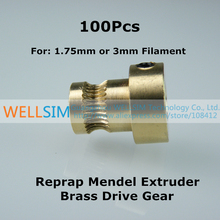 100Pcs Reprap Mendel Extruder Drive Gear For 1.75mm 3mm Brass Bore 5mm 3d Printer Feeding Hobbed Wheel Squeeze Feed Wheel