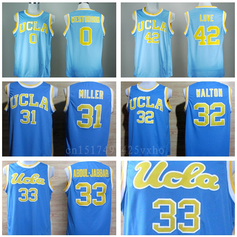UCLA Bruins College Basketball Jerseys 42 Kevin Love 33 Kareem Abdul