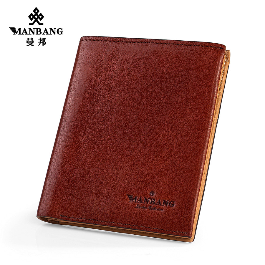 card set men leather wallet Korean retro short men hit color the first layer of soft leather wallet eighty percent off