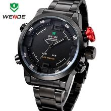 WEIDE Analog Digital LED Date Day Alarm Men s Watch Outdoor Sports Watches Quartz Full Steel