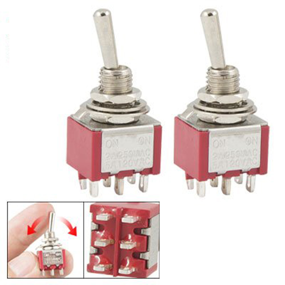 Shopping Time 2 Pcs ON ON 2 Position Double Pole Double Throw Toggle Switch