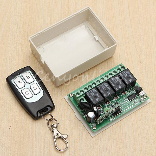 New Arrival for DC 12V 4CH Small Channel Wireless Remote Control Radio Switch 433mhz Transmitter Receiver