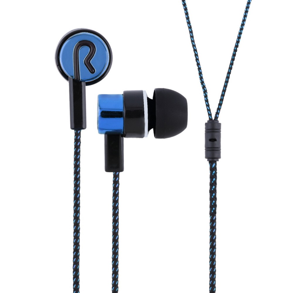 2015 Metal Earphones Jack Standard Noise Isolating Reflective Fiber Cloth Line 3 5mm Stereo In ear